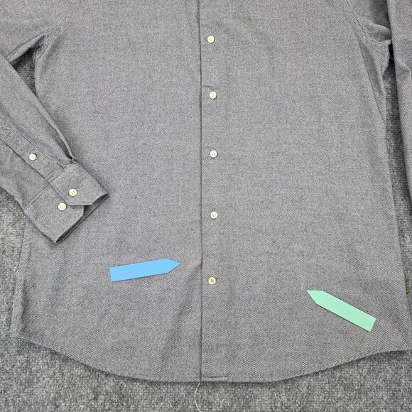 Barbour Shirt Mens Medium Gray Tailored Fit Sween Long Sleeve Button Up Casual - Picture 15 of 16